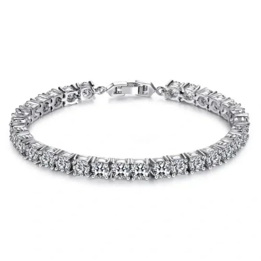 NEW 5MM TENNIS 925 STERLING SILVER BRACELET, NICE BRACELET, CUTE BRACELET - Picture 6 of 6